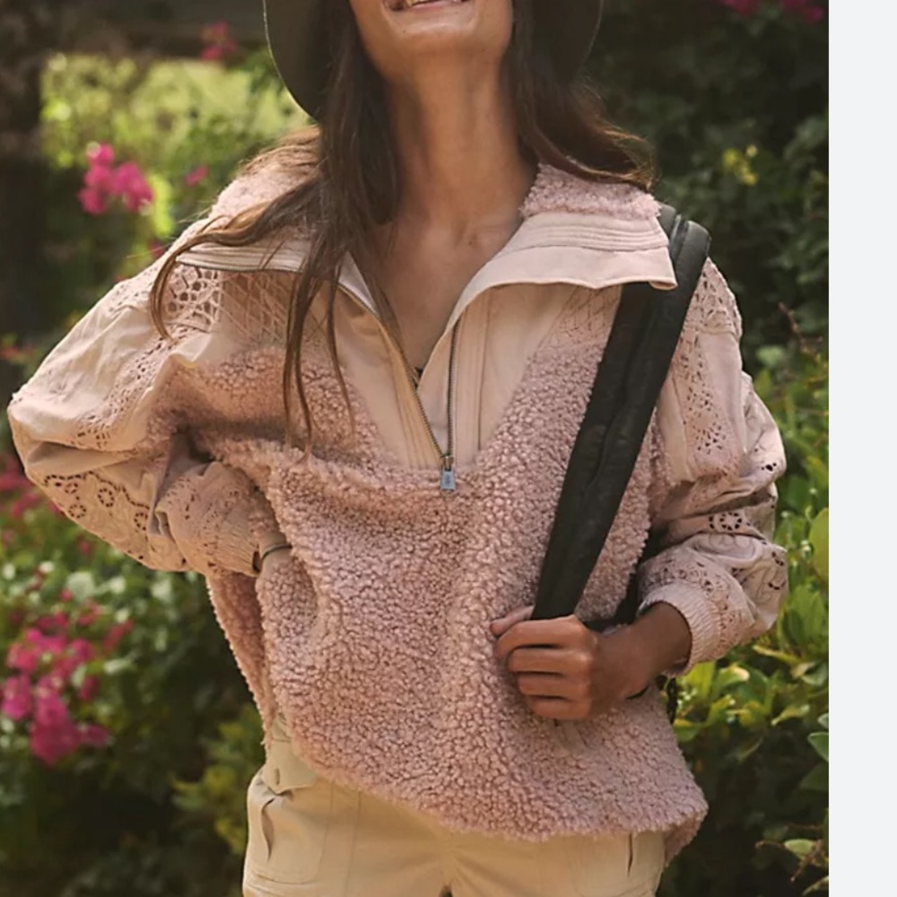 Last One Free People Care FP Seaside Fleece Mauve - Picture 8 of 10